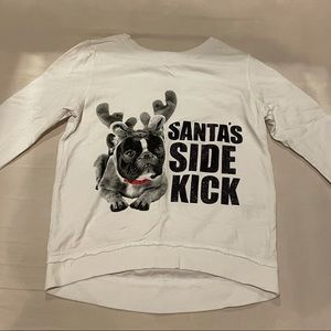 cute dog and glitter christmas sweatshirt